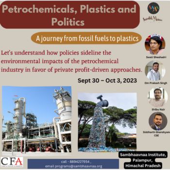 4-Day Workshop on Petrochemicals, Plastics, and Politics by Sambhaavnaa Institute, Palampur, Himachal Pradesh