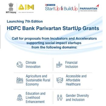NITI Aayog & HDFC Bank Parivartan StartUp Grants