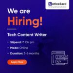 Tech Content Writer Internship Opportunity at NoticeBard CSE