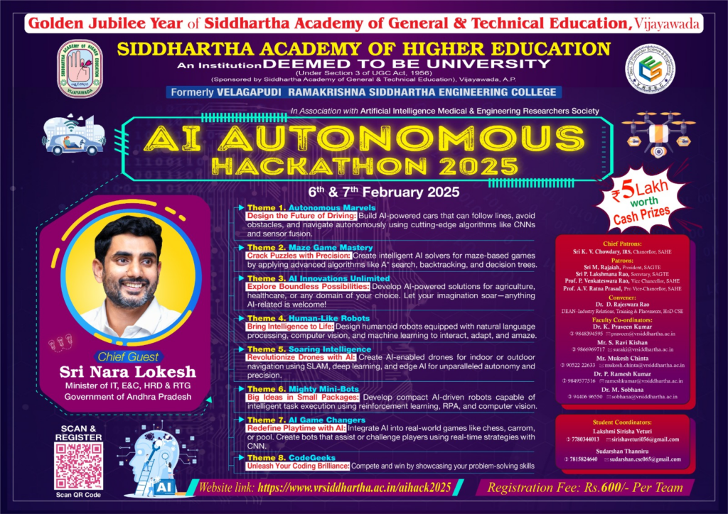 AI Autonomous Hackathon - 2025 at Siddhartha Academy of Higher Education, Vijayawada 