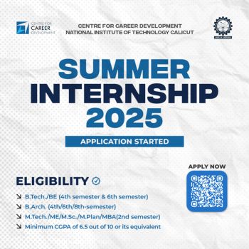 Summer Internship Programme 2025 at NIT Calicut